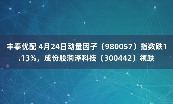 丰泰优配 4月24日动量因子（980057）指数跌1.13%，成份股润泽科技（300442）领跌